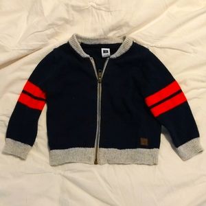 Janie and Jack zip up sweater -size 6-12 months
